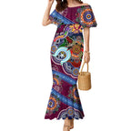 Custom NAIDOC Week 2024 Brisbane Lions Mermaid Dress Australia Aboriginal Dot Painting