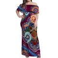 Custom NAIDOC Week 2024 Brisbane Lions Off Shoulder Maxi Dress Australia Aboriginal Dot Painting
