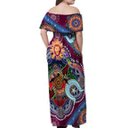 Custom NAIDOC Week 2024 Brisbane Lions Off Shoulder Maxi Dress Australia Aboriginal Dot Painting