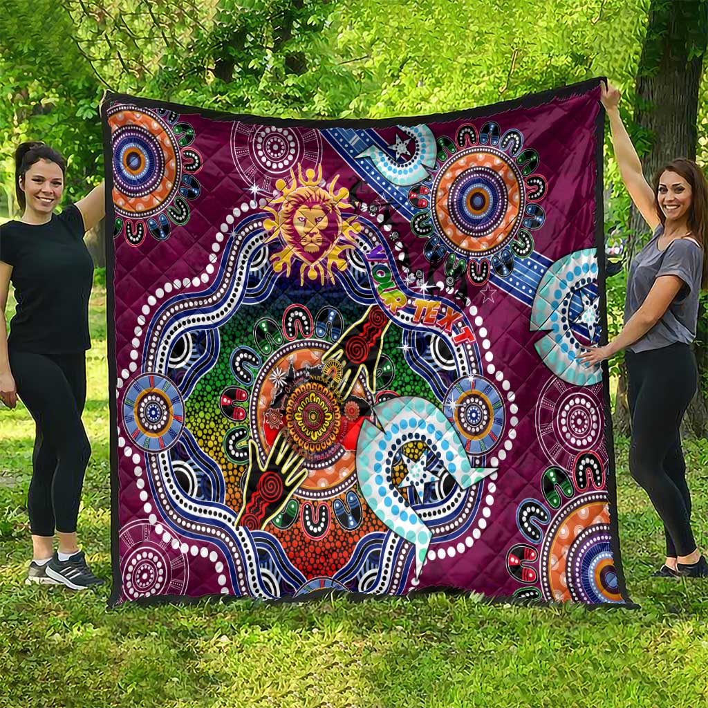Custom NAIDOC Week 2024 Brisbane Lions Quilt Australia Aboriginal Dot Painting