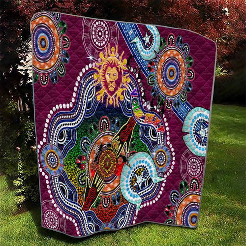 Custom NAIDOC Week 2024 Brisbane Lions Quilt Australia Aboriginal Dot Painting
