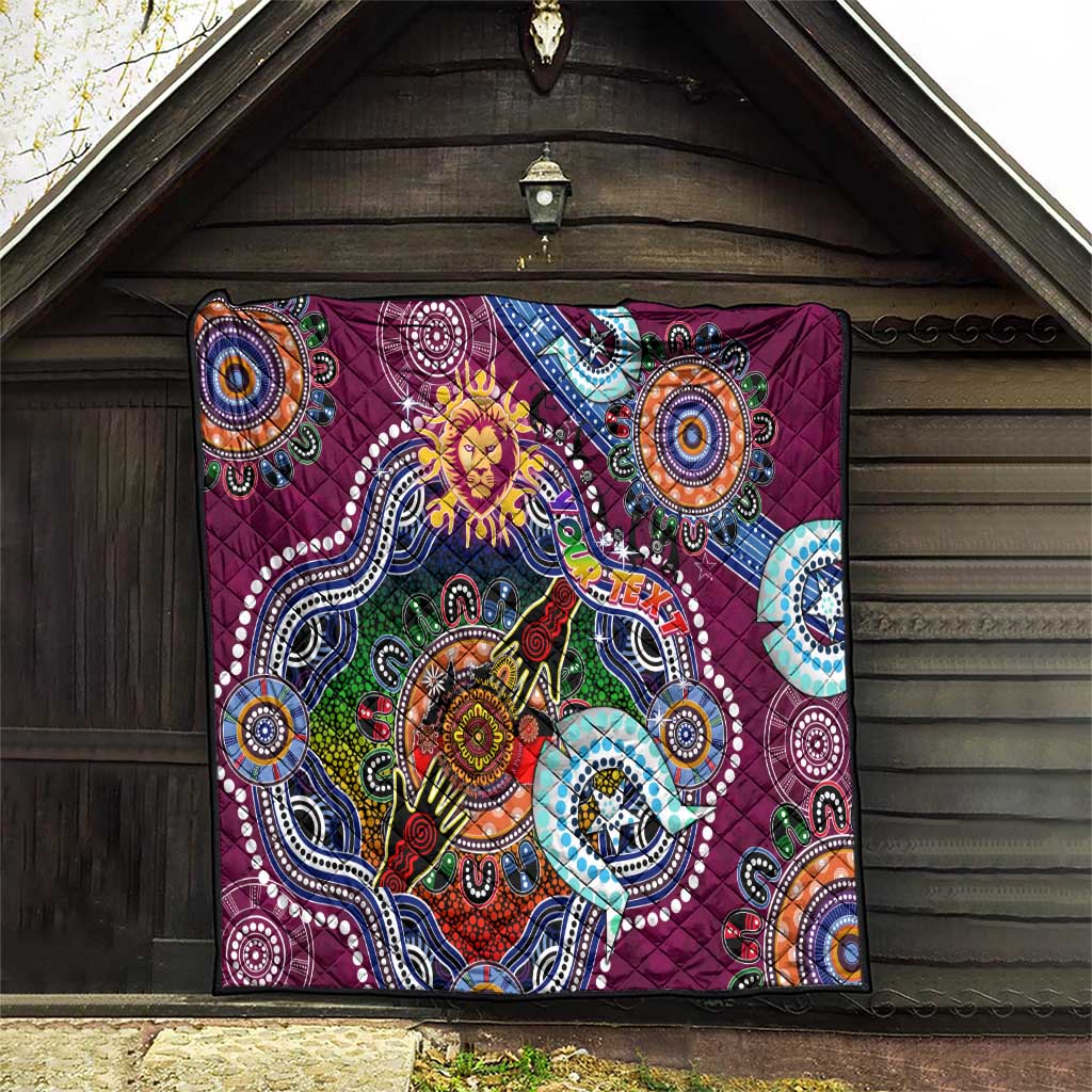 Custom NAIDOC Week 2024 Brisbane Lions Quilt Australia Aboriginal Dot Painting