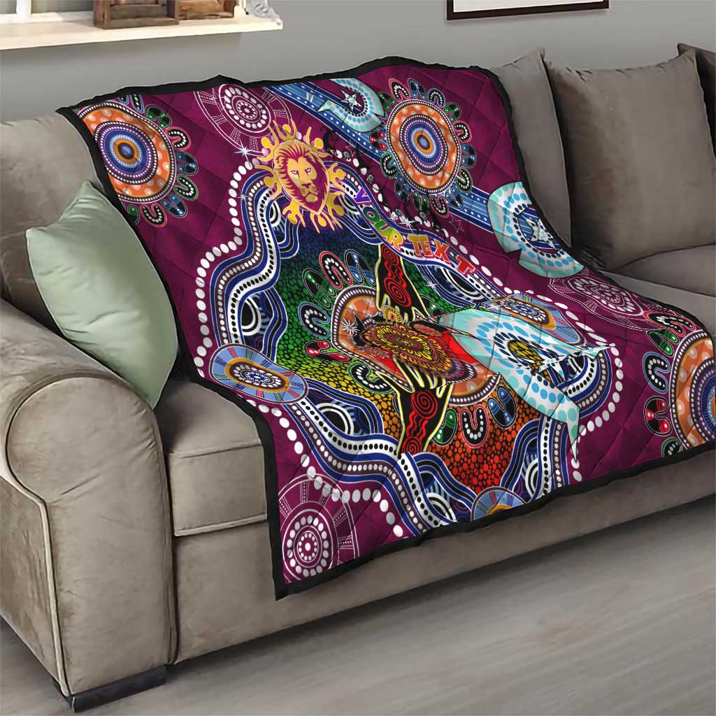 Custom NAIDOC Week 2024 Brisbane Lions Quilt Australia Aboriginal Dot Painting