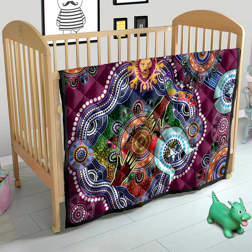 Custom NAIDOC Week 2024 Brisbane Lions Quilt Australia Aboriginal Dot Painting