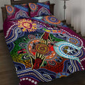 Custom NAIDOC Week 2024 Brisbane Lions Quilt Bed Set Australia Aboriginal Dot Painting