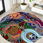 Custom NAIDOC Week 2024 Brisbane Lions Round Carpet Australia Aboriginal Dot Painting