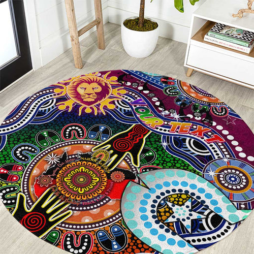 Custom NAIDOC Week 2024 Brisbane Lions Round Carpet Australia Aboriginal Dot Painting
