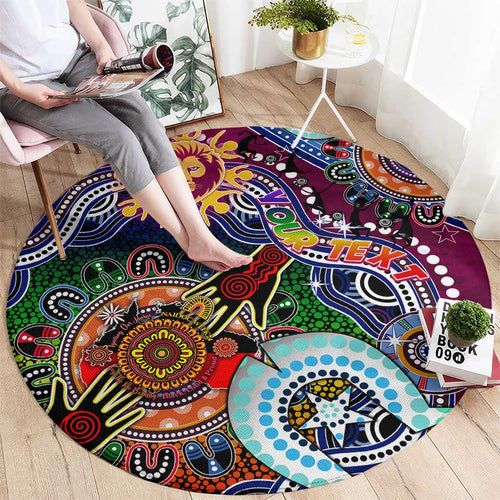 Custom NAIDOC Week 2024 Brisbane Lions Round Carpet Australia Aboriginal Dot Painting