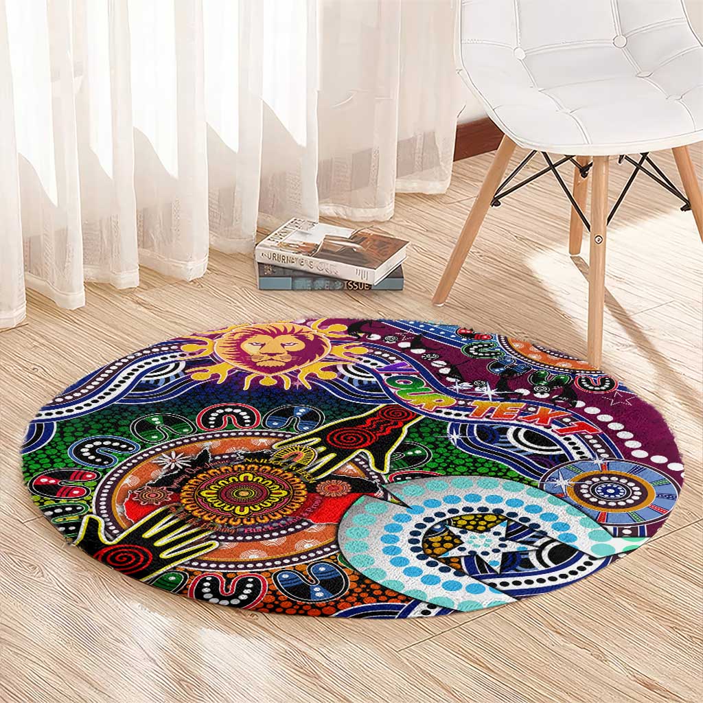 Custom NAIDOC Week 2024 Brisbane Lions Round Carpet Australia Aboriginal Dot Painting