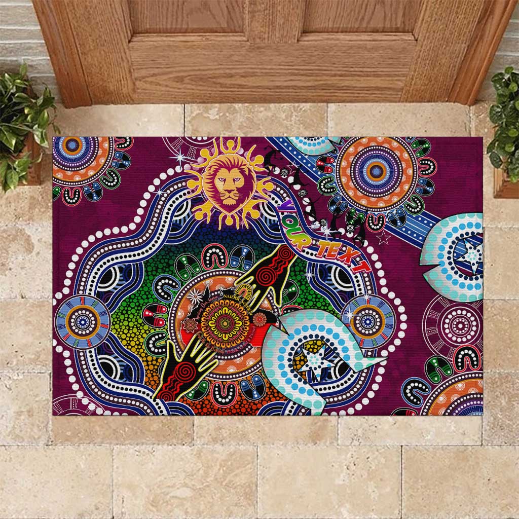 Custom NAIDOC Week 2024 Brisbane Lions Rubber Doormat Australia Aboriginal Dot Painting
