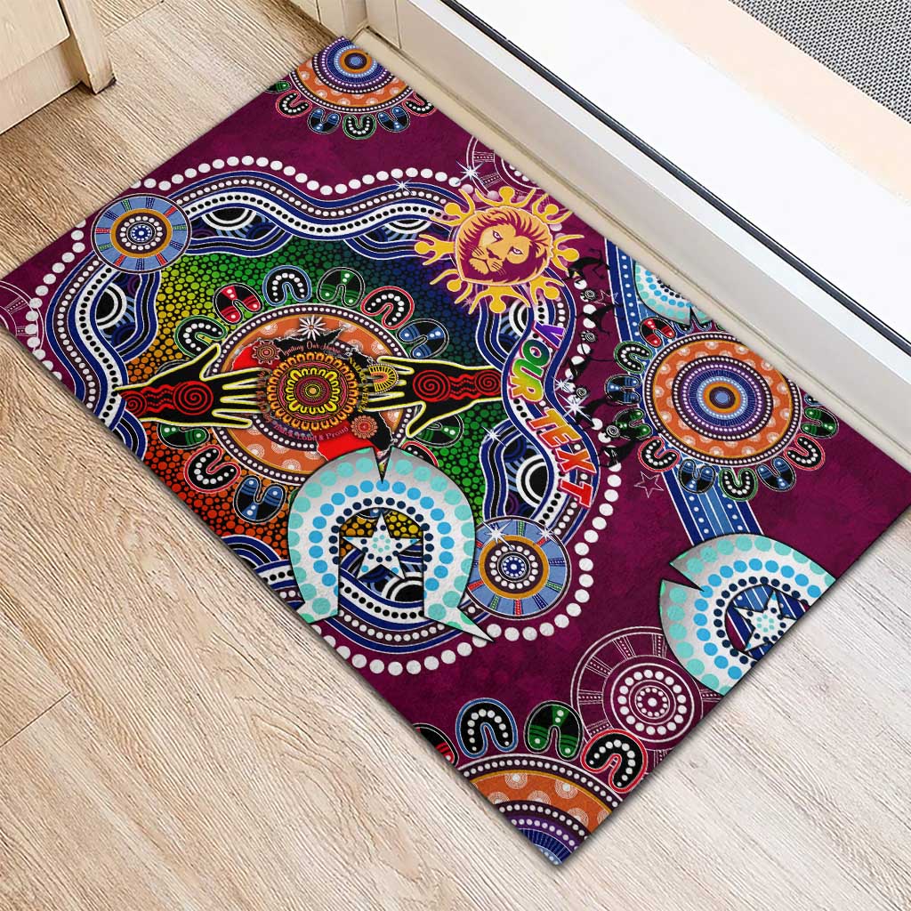 Custom NAIDOC Week 2024 Brisbane Lions Rubber Doormat Australia Aboriginal Dot Painting
