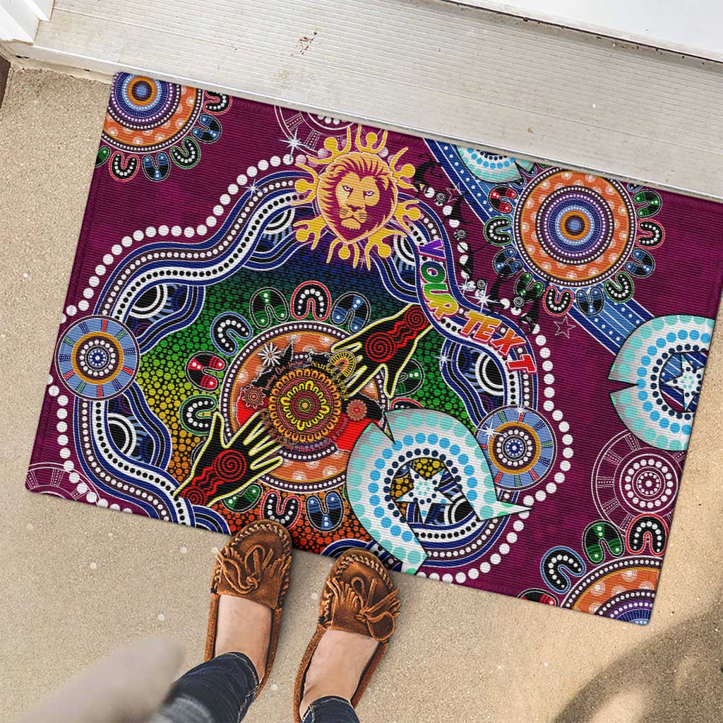 Custom NAIDOC Week 2024 Brisbane Lions Rubber Doormat Australia Aboriginal Dot Painting