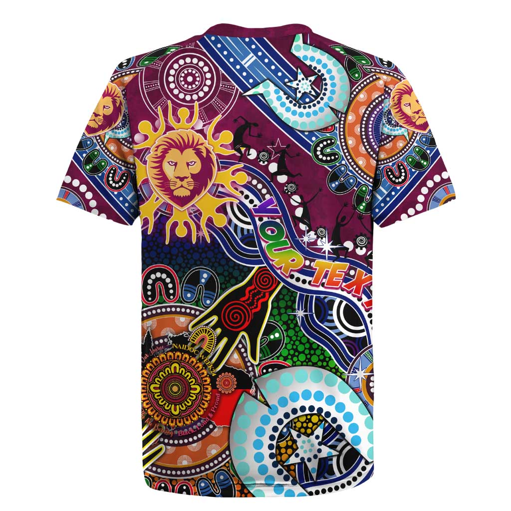 Custom NAIDOC Week 2024 Brisbane Lions Rugby Jersey Australia Aboriginal Dot Painting