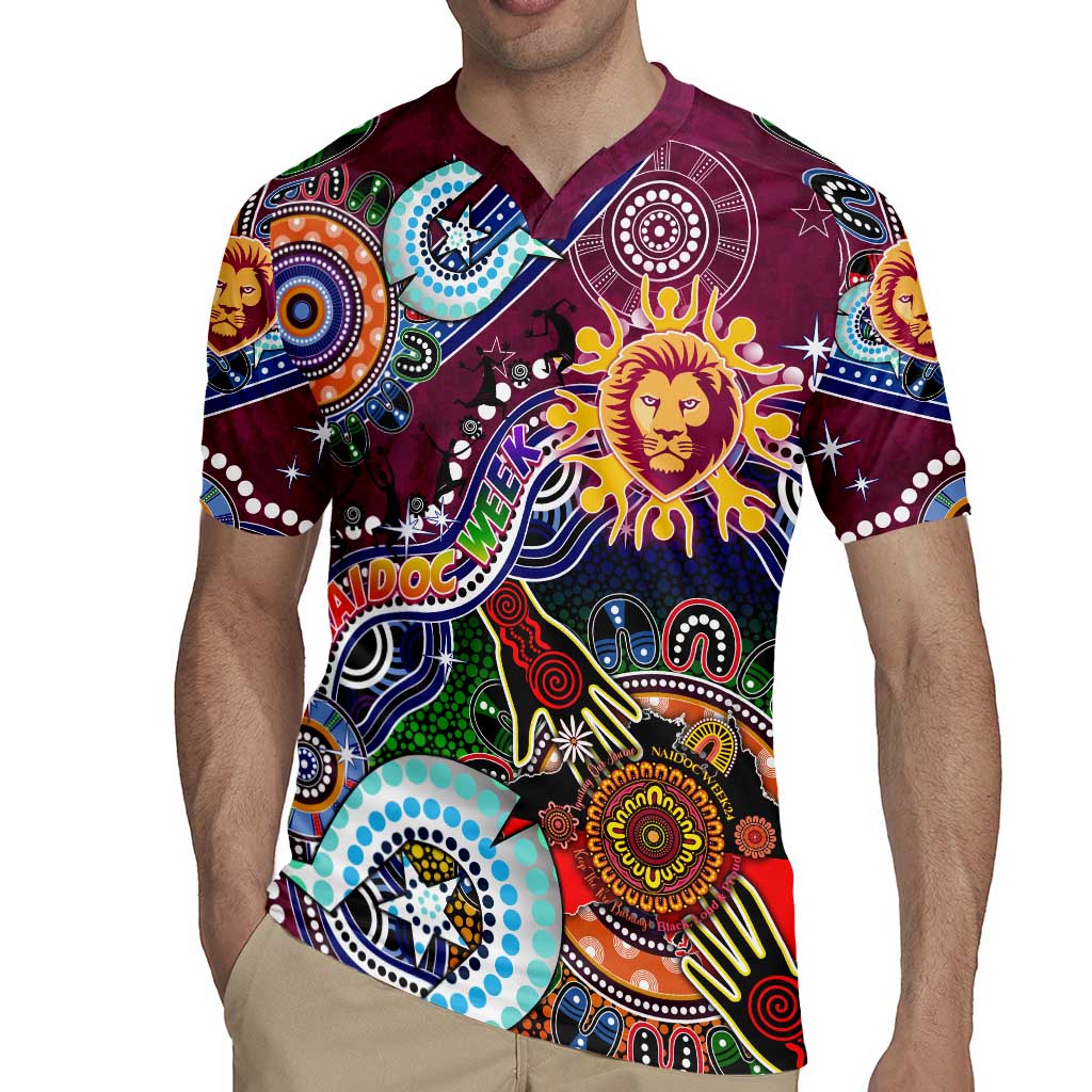Custom NAIDOC Week 2024 Brisbane Lions Rugby Jersey Australia Aboriginal Dot Painting