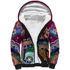 Custom NAIDOC Week 2024 Brisbane Lions Sherpa Hoodie Australia Aboriginal Dot Painting