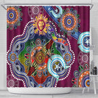 Custom NAIDOC Week 2024 Brisbane Lions Shower Curtain Australia Aboriginal Dot Painting