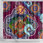 Custom NAIDOC Week 2024 Brisbane Lions Shower Curtain Australia Aboriginal Dot Painting