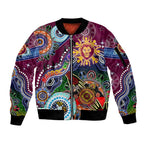 Custom NAIDOC Week 2024 Brisbane Lions Sleeve Zip Bomber Jacket Australia Aboriginal Dot Painting
