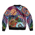 Custom NAIDOC Week 2024 Brisbane Lions Sleeve Zip Bomber Jacket Australia Aboriginal Dot Painting