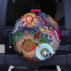 Custom NAIDOC Week 2024 Brisbane Lions Spare Tire Cover Australia Aboriginal Dot Painting