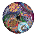 Custom NAIDOC Week 2024 Brisbane Lions Spare Tire Cover Australia Aboriginal Dot Painting