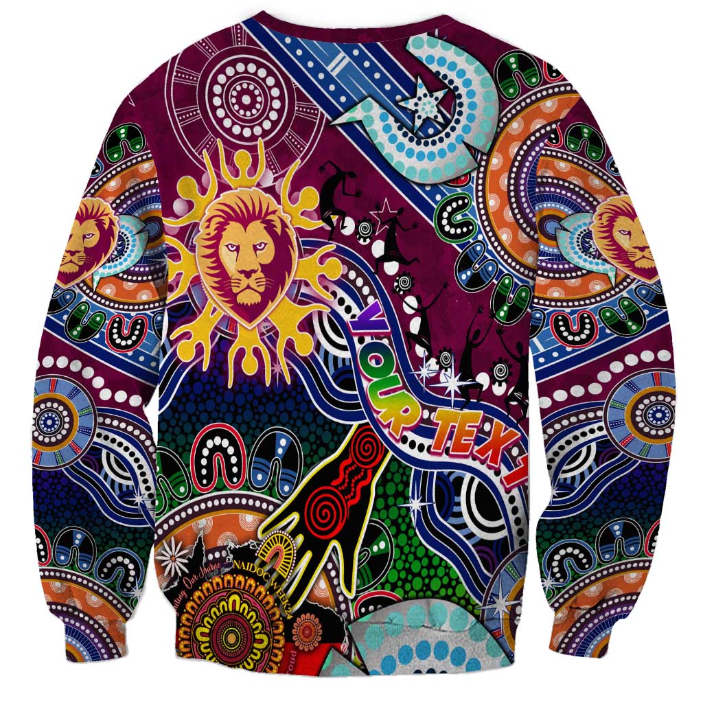 Custom NAIDOC Week 2024 Brisbane Lions Sweatshirt Australia Aboriginal Dot Painting