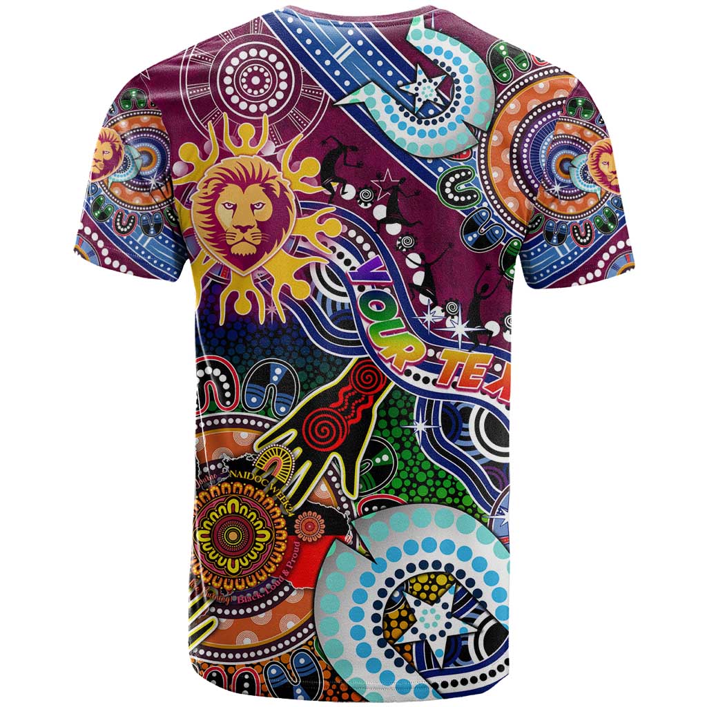Custom NAIDOC Week 2024 Brisbane Lions T Shirt Australia Aboriginal Dot Painting