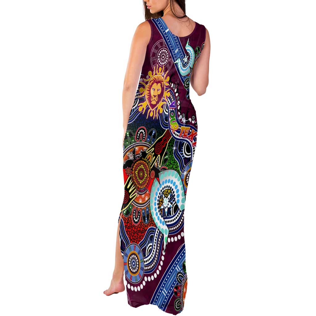 Custom NAIDOC Week 2024 Brisbane Lions Tank Maxi Dress Australia Aboriginal Dot Painting