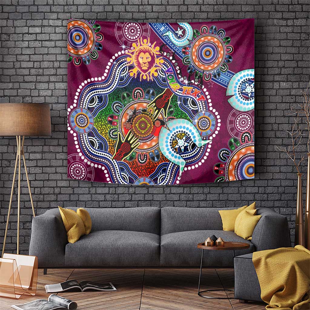 Custom NAIDOC Week 2024 Brisbane Lions Tapestry Australia Aboriginal Dot Painting