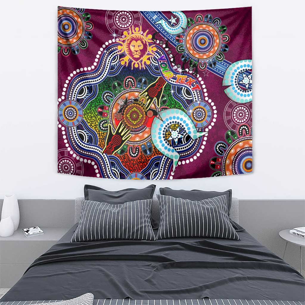 Custom NAIDOC Week 2024 Brisbane Lions Tapestry Australia Aboriginal Dot Painting