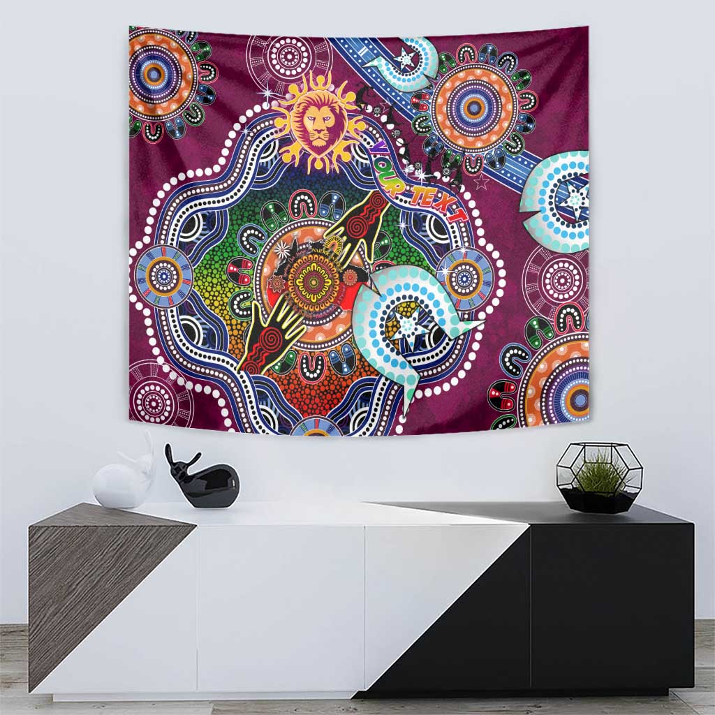 Custom NAIDOC Week 2024 Brisbane Lions Tapestry Australia Aboriginal Dot Painting