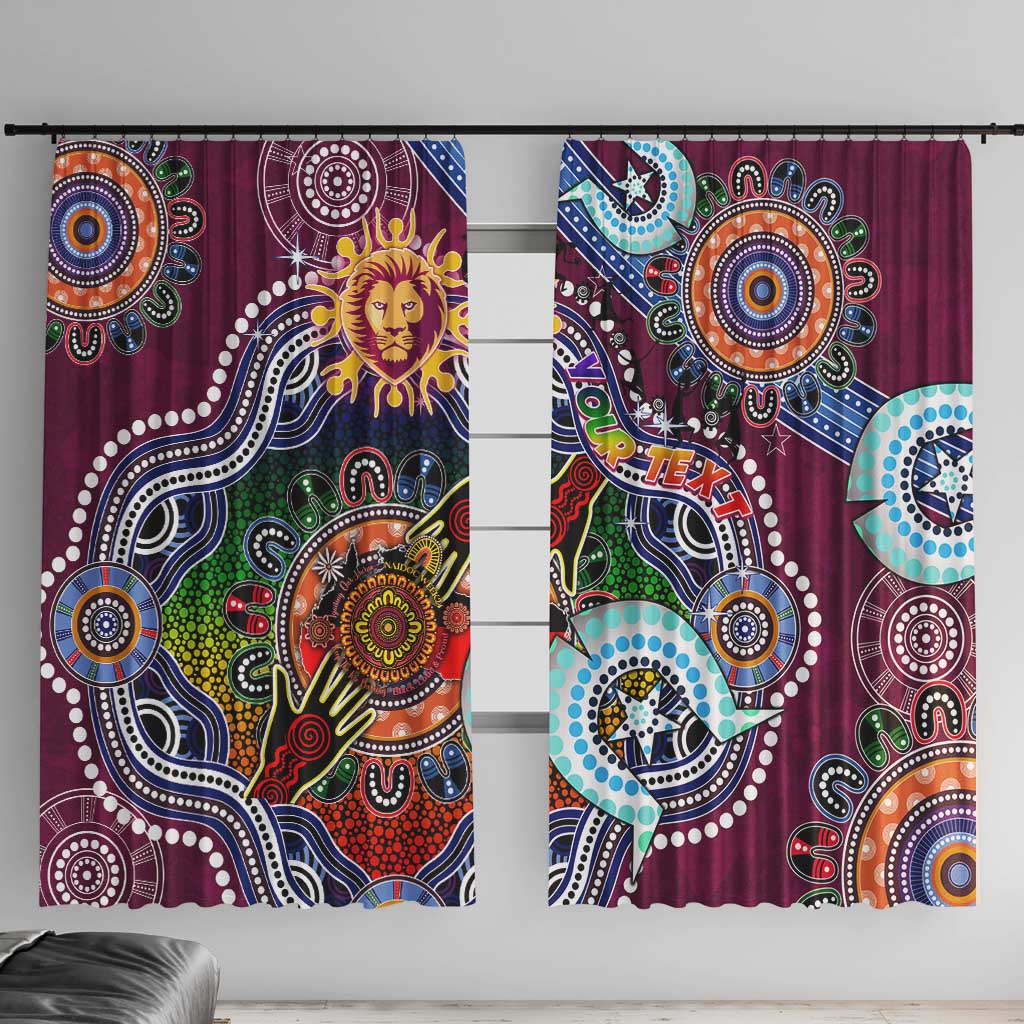 Custom NAIDOC Week 2024 Brisbane Lions Window Curtain Australia Aboriginal Dot Painting