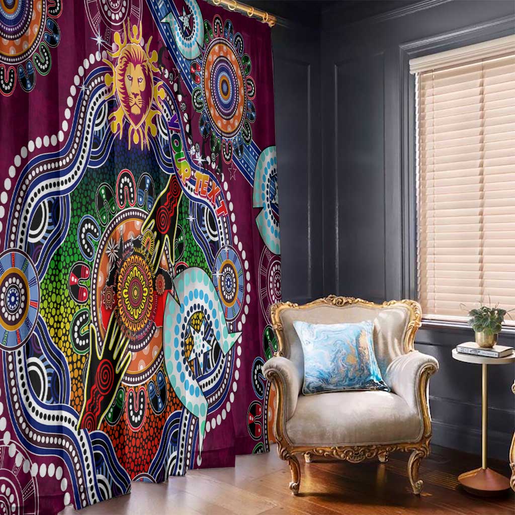 Custom NAIDOC Week 2024 Brisbane Lions Window Curtain Australia Aboriginal Dot Painting