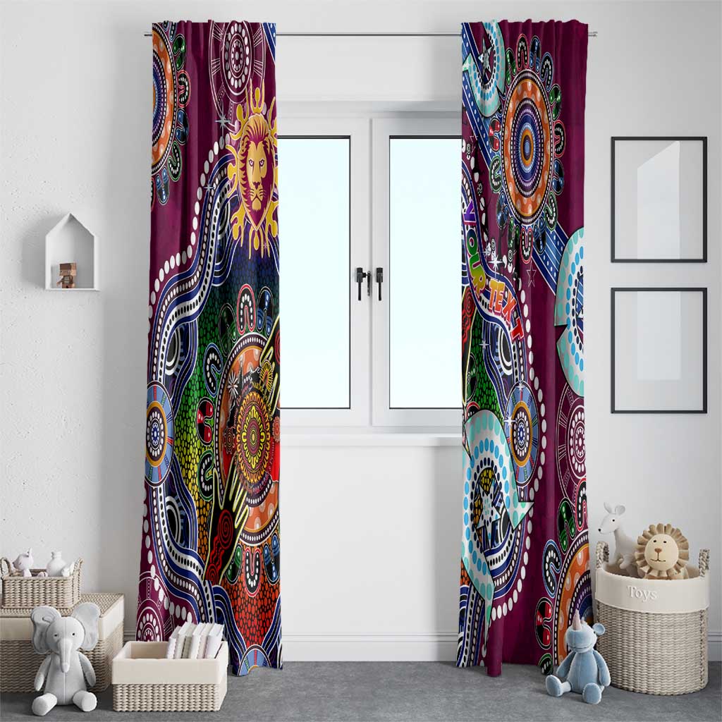 Custom NAIDOC Week 2024 Brisbane Lions Window Curtain Australia Aboriginal Dot Painting