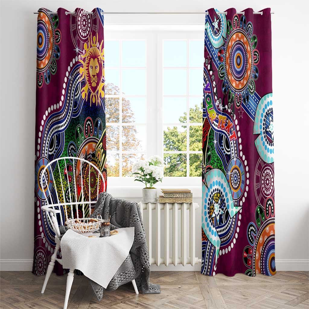 Custom NAIDOC Week 2024 Brisbane Lions Window Curtain Australia Aboriginal Dot Painting