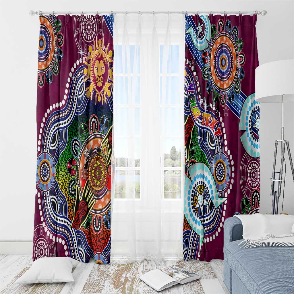 Custom NAIDOC Week 2024 Brisbane Lions Window Curtain Australia Aboriginal Dot Painting