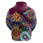 Custom NAIDOC Week 2024 Brisbane Lions Zip Hoodie Australia Aboriginal Dot Painting