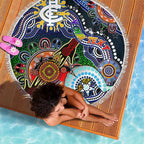 Custom NAIDOC Week 2024 Carlton Blues Beach Blanket Australia Aboriginal Dot Painting