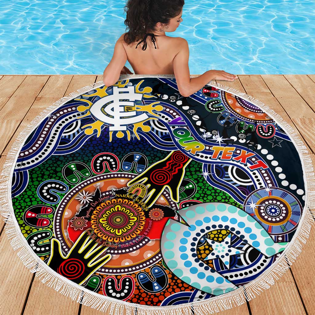 Custom NAIDOC Week 2024 Carlton Blues Beach Blanket Australia Aboriginal Dot Painting