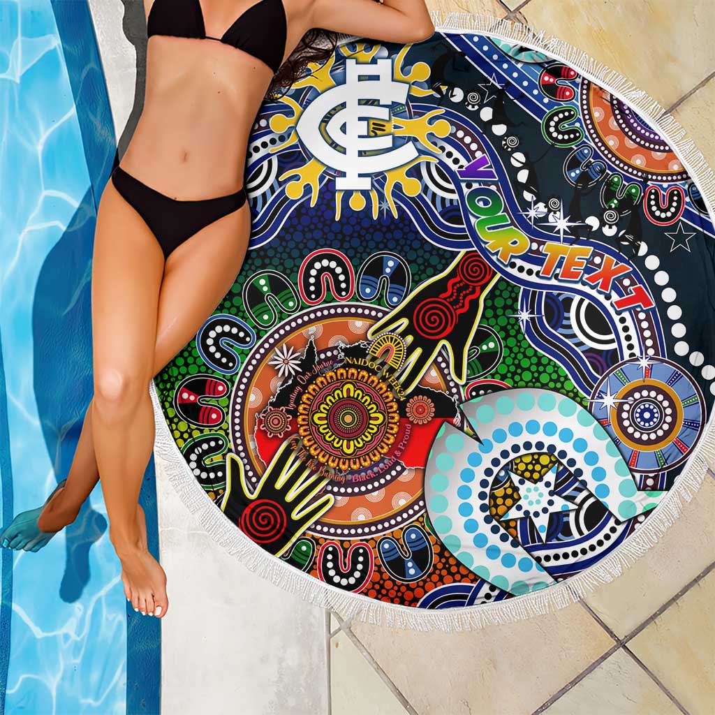 Custom NAIDOC Week 2024 Carlton Blues Beach Blanket Australia Aboriginal Dot Painting