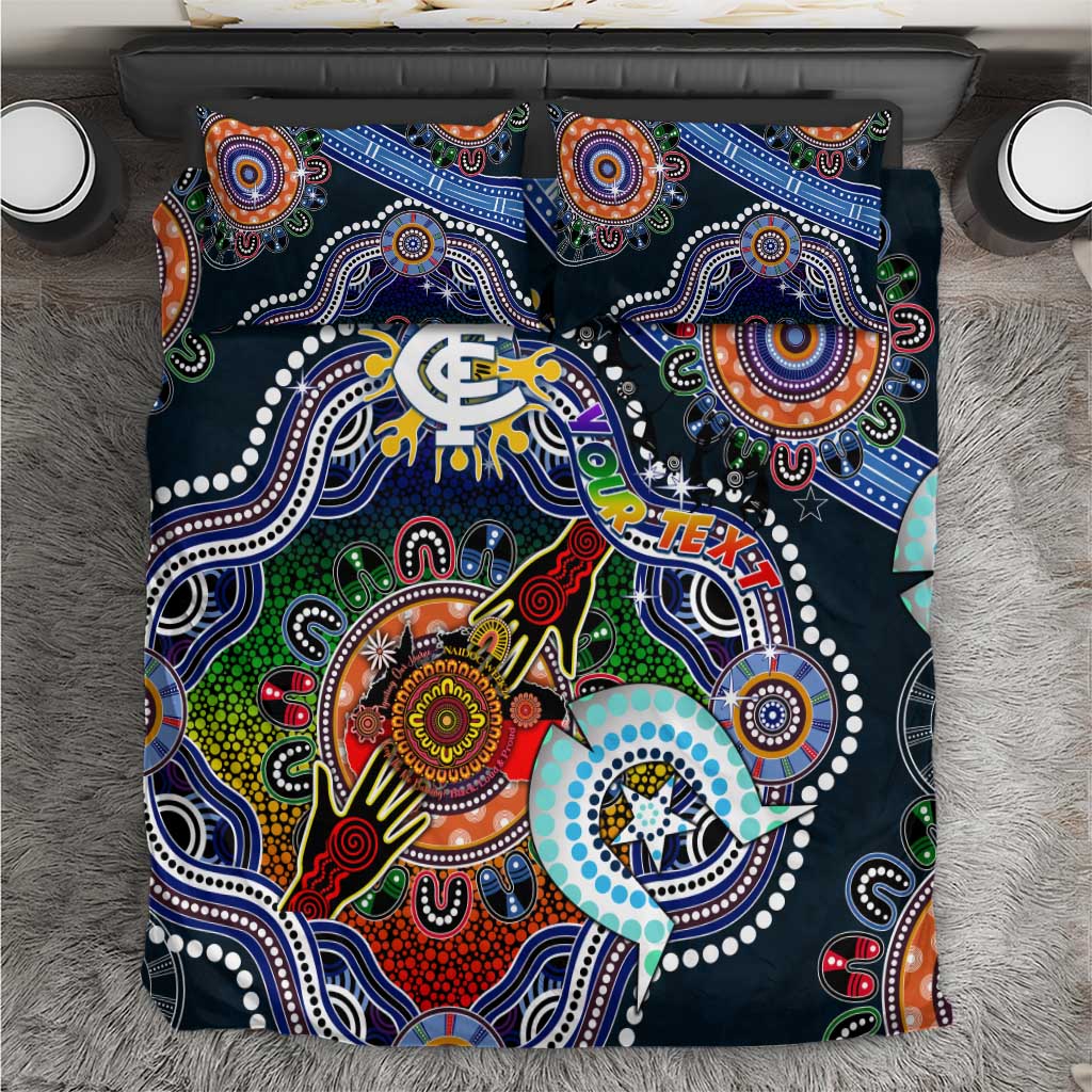 Custom NAIDOC Week 2024 Carlton Blues Bedding Set Australia Aboriginal Dot Painting