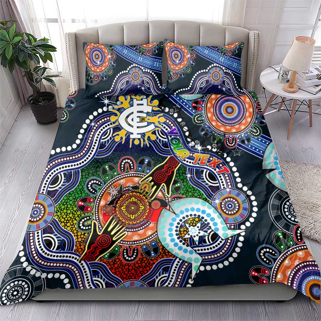 Custom NAIDOC Week 2024 Carlton Blues Bedding Set Australia Aboriginal Dot Painting