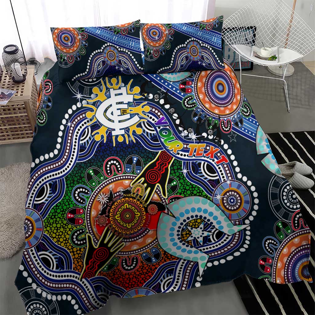 Custom NAIDOC Week 2024 Carlton Blues Bedding Set Australia Aboriginal Dot Painting