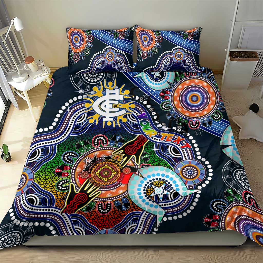 Custom NAIDOC Week 2024 Carlton Blues Bedding Set Australia Aboriginal Dot Painting