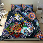 Custom NAIDOC Week 2024 Carlton Blues Bedding Set Australia Aboriginal Dot Painting