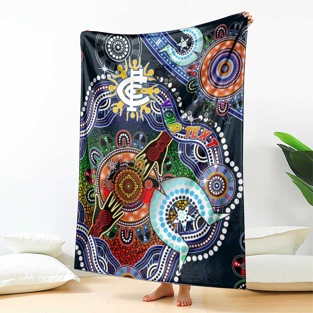 Custom NAIDOC Week 2024 Carlton Blues Blanket Australia Aboriginal Dot Painting