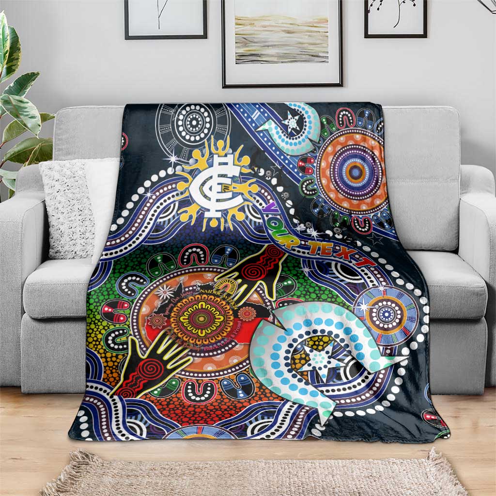 Custom NAIDOC Week 2024 Carlton Blues Blanket Australia Aboriginal Dot Painting