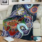 Custom NAIDOC Week 2024 Carlton Blues Blanket Australia Aboriginal Dot Painting