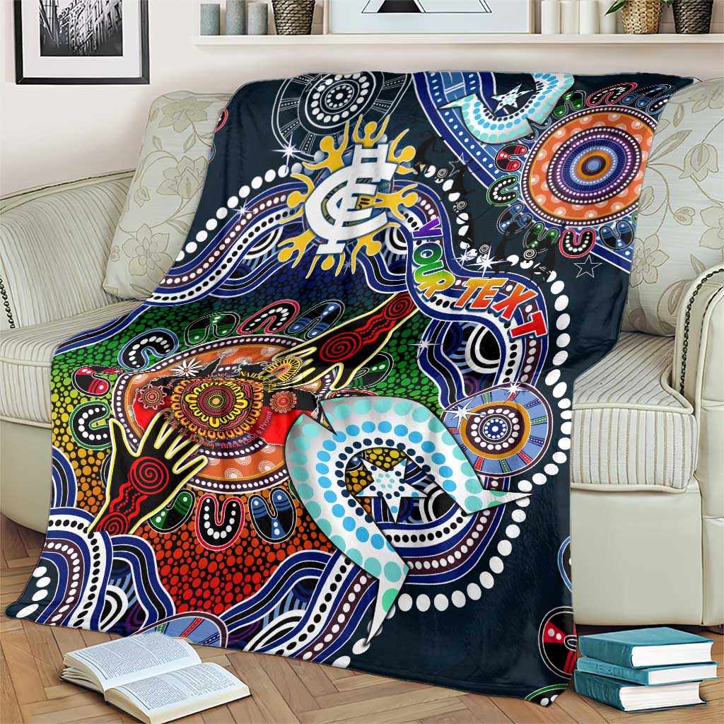 Custom NAIDOC Week 2024 Carlton Blues Blanket Australia Aboriginal Dot Painting