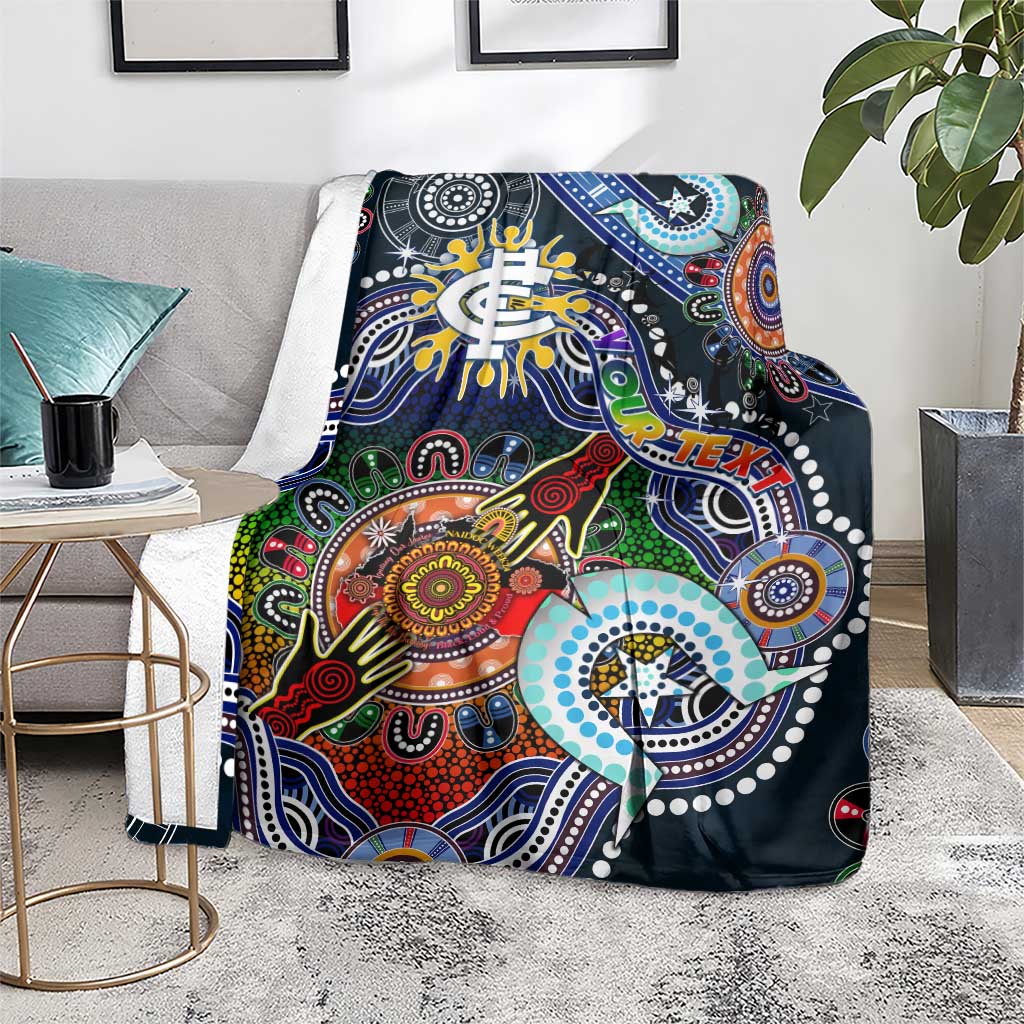 Custom NAIDOC Week 2024 Carlton Blues Blanket Australia Aboriginal Dot Painting
